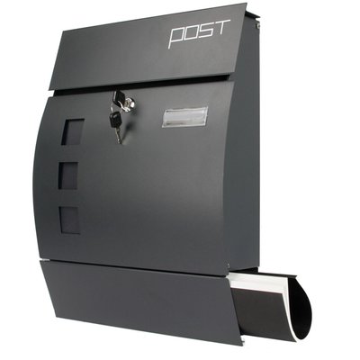 Почтовый ящик для писем и газет для частного дома Антрацит TOMGRAF D00004 / SN3651-1 фото